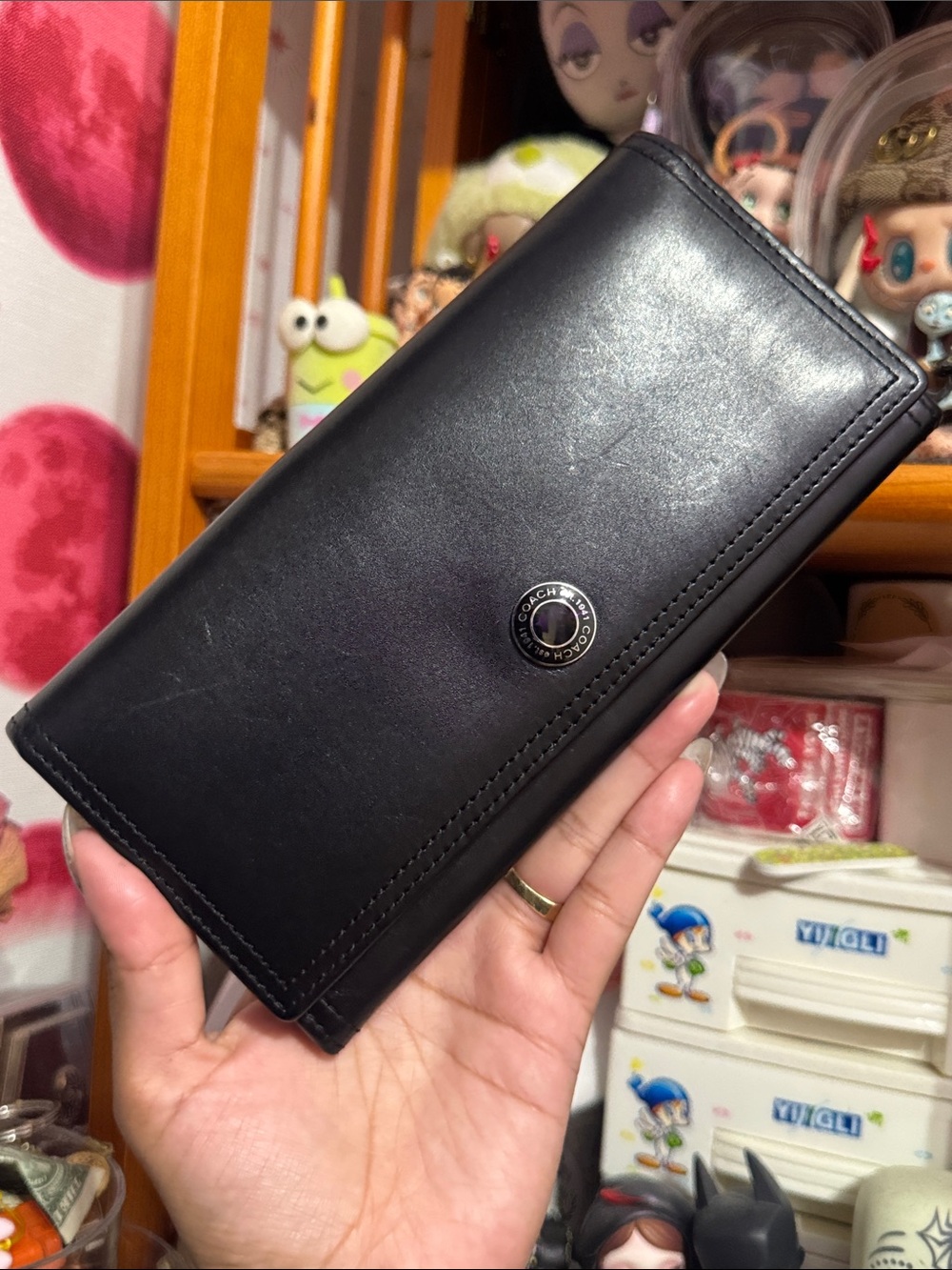 Coach Black smooth leather wallet